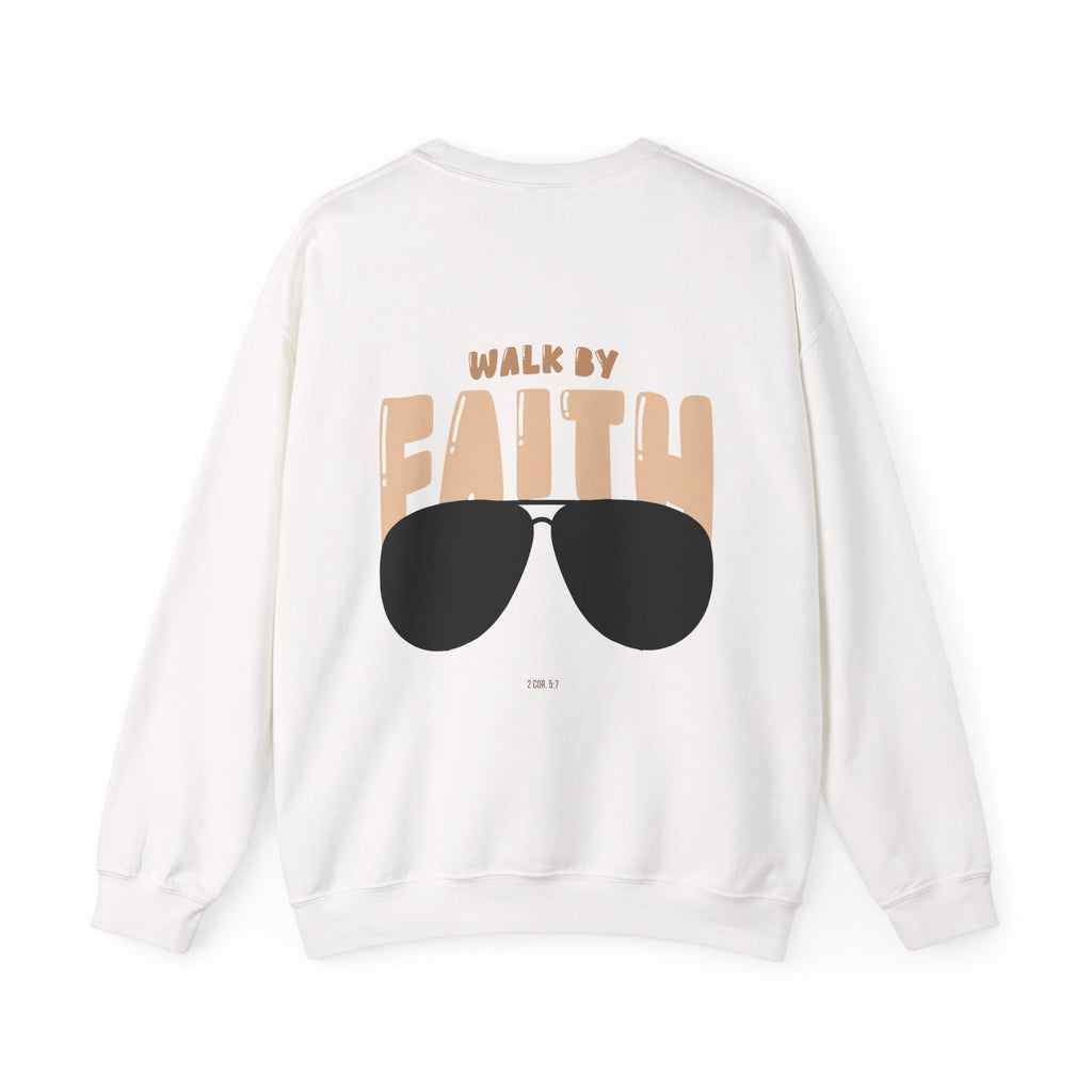 'Walk By Faith' Crewneck | Faith-Based Graphic Sweatshirt