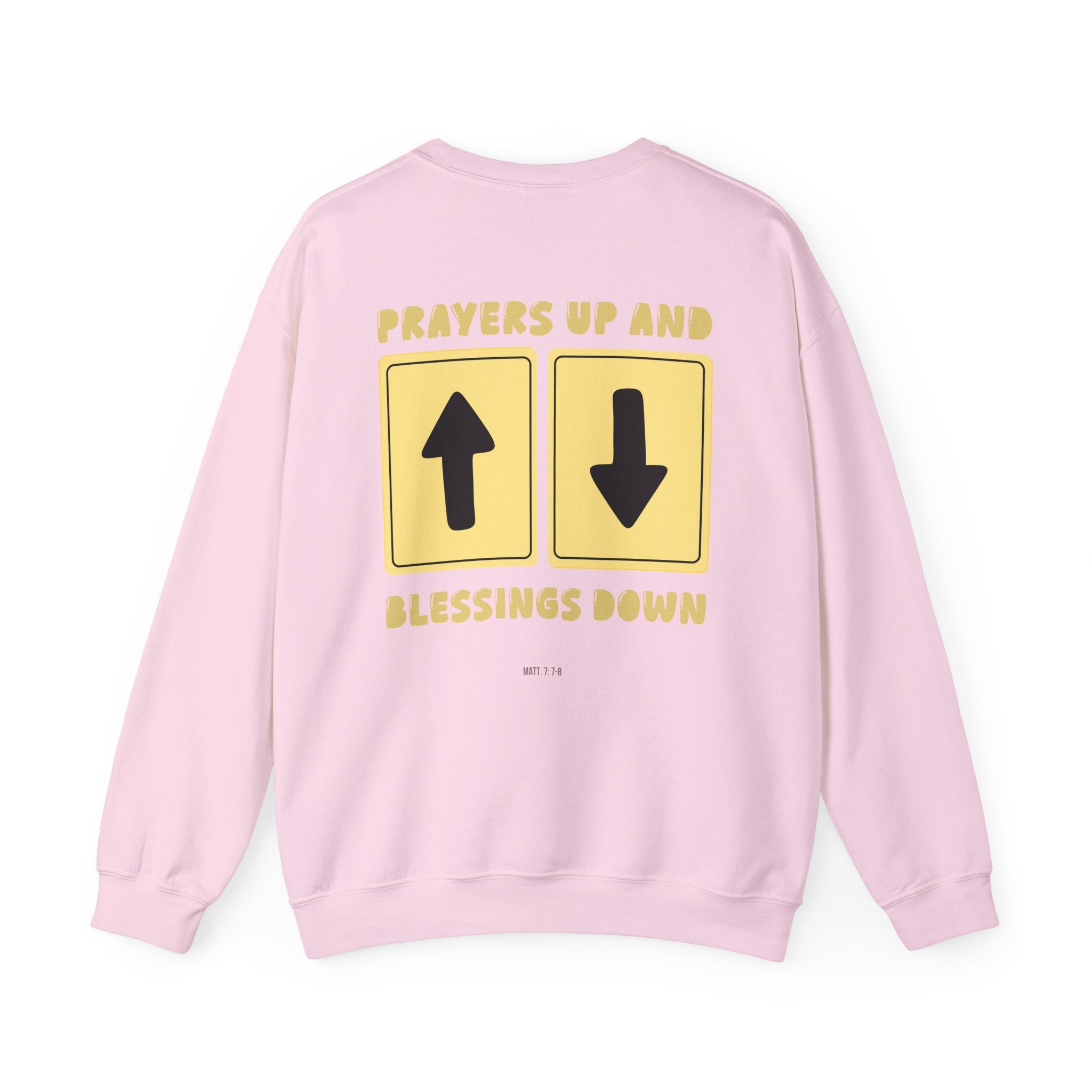 'Prayers Up, Blessings Down' Crewneck | Faith-Based Graphic Sweatshirt